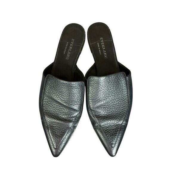 EVERLANE The Boss Mule Black Pebbled Italian Leather Pointed Toe Size 7 - Picture 6 of 10